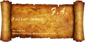 Faller Ahmed névjegykártya